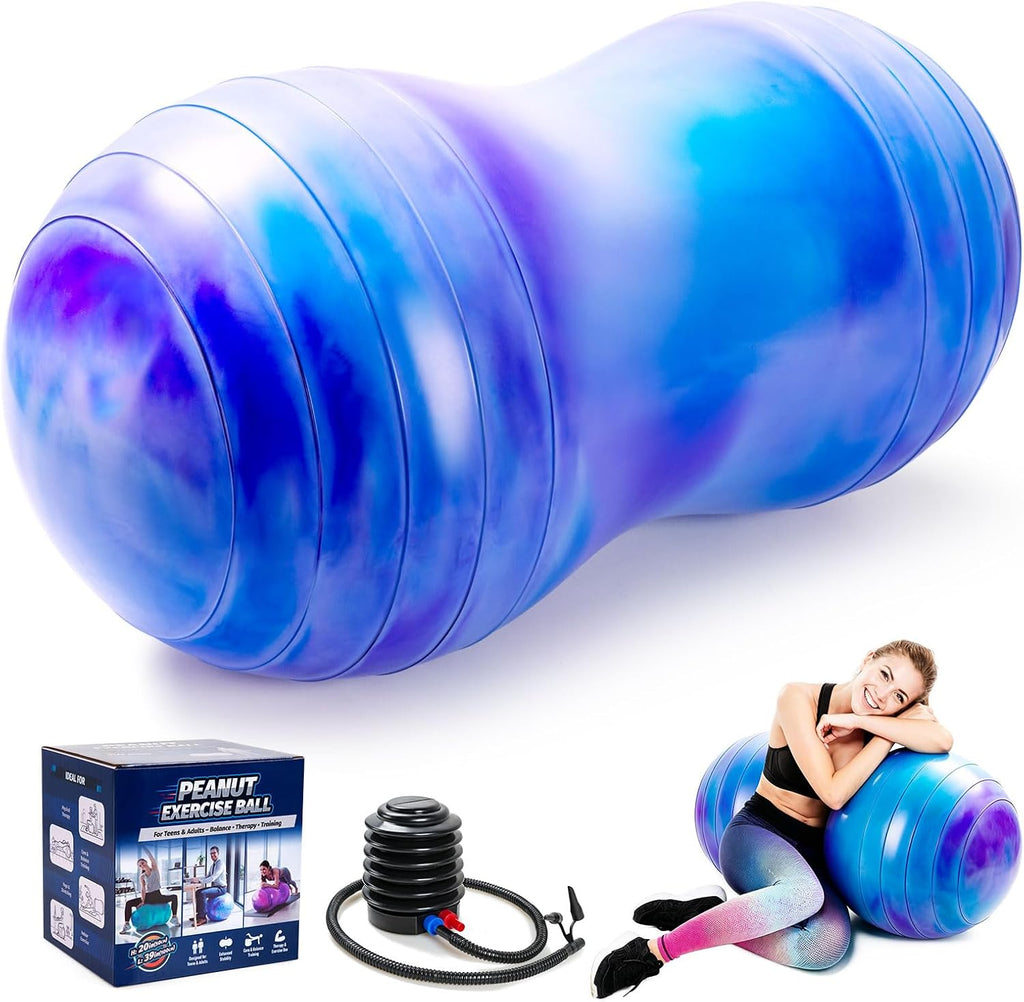 ZOOJOY Peanut Ball for Kids and Adults, 18/20Inch Anti-Burst Exercise Ball