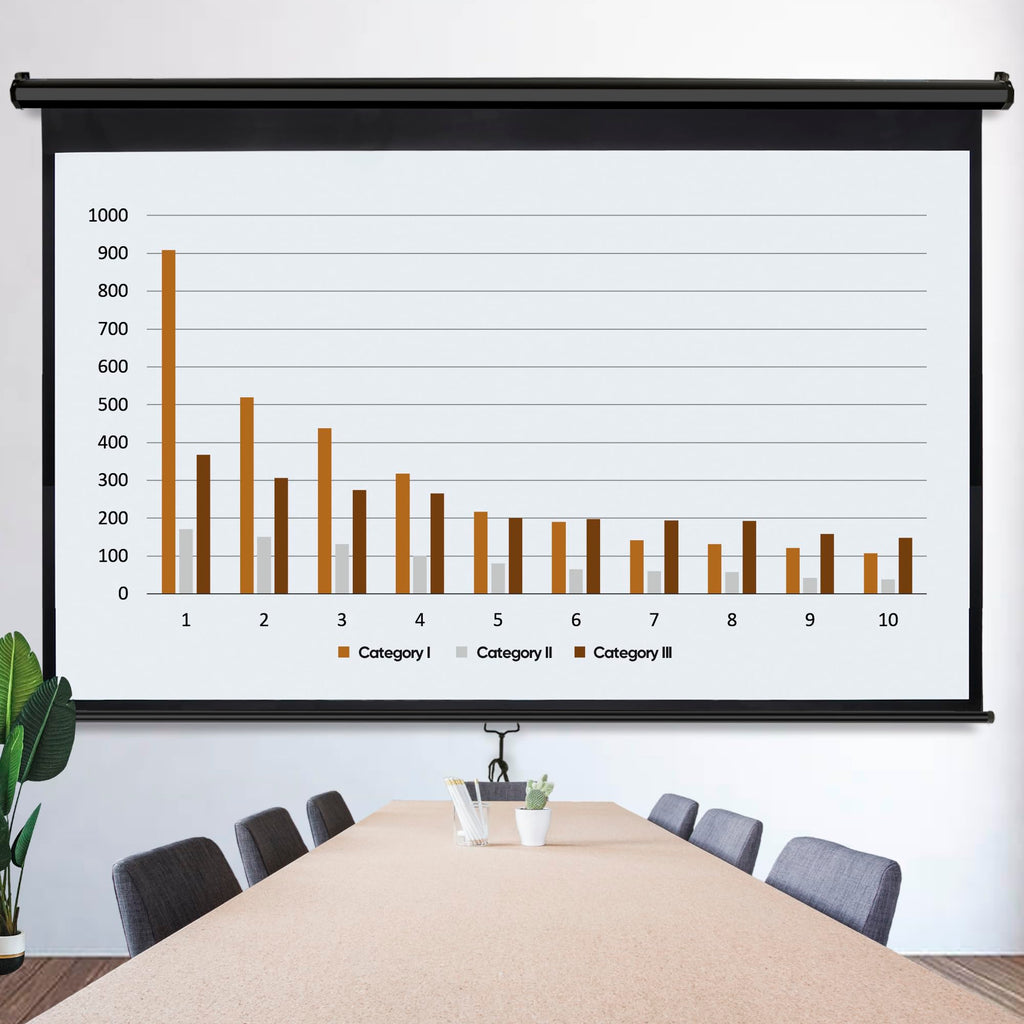 80 Inch Projection Screen, Outdoor Indoor 16:9 HD Foldable Manual Pull Down Projector Screen for Movie Home Backyard Theater Cinema Office Video Game, White
