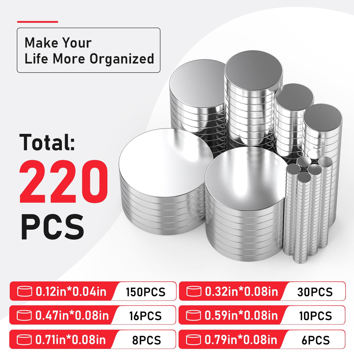 350Pcs Magnets for 3D Printing, Rare Earth Magnets for Crafts