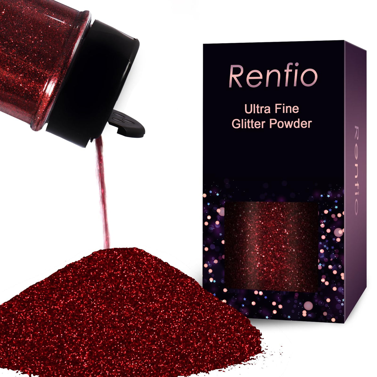 Renfio: Ultra Fine Glitter Powder, 2.11 oz (60g) – Metallic & Holographic