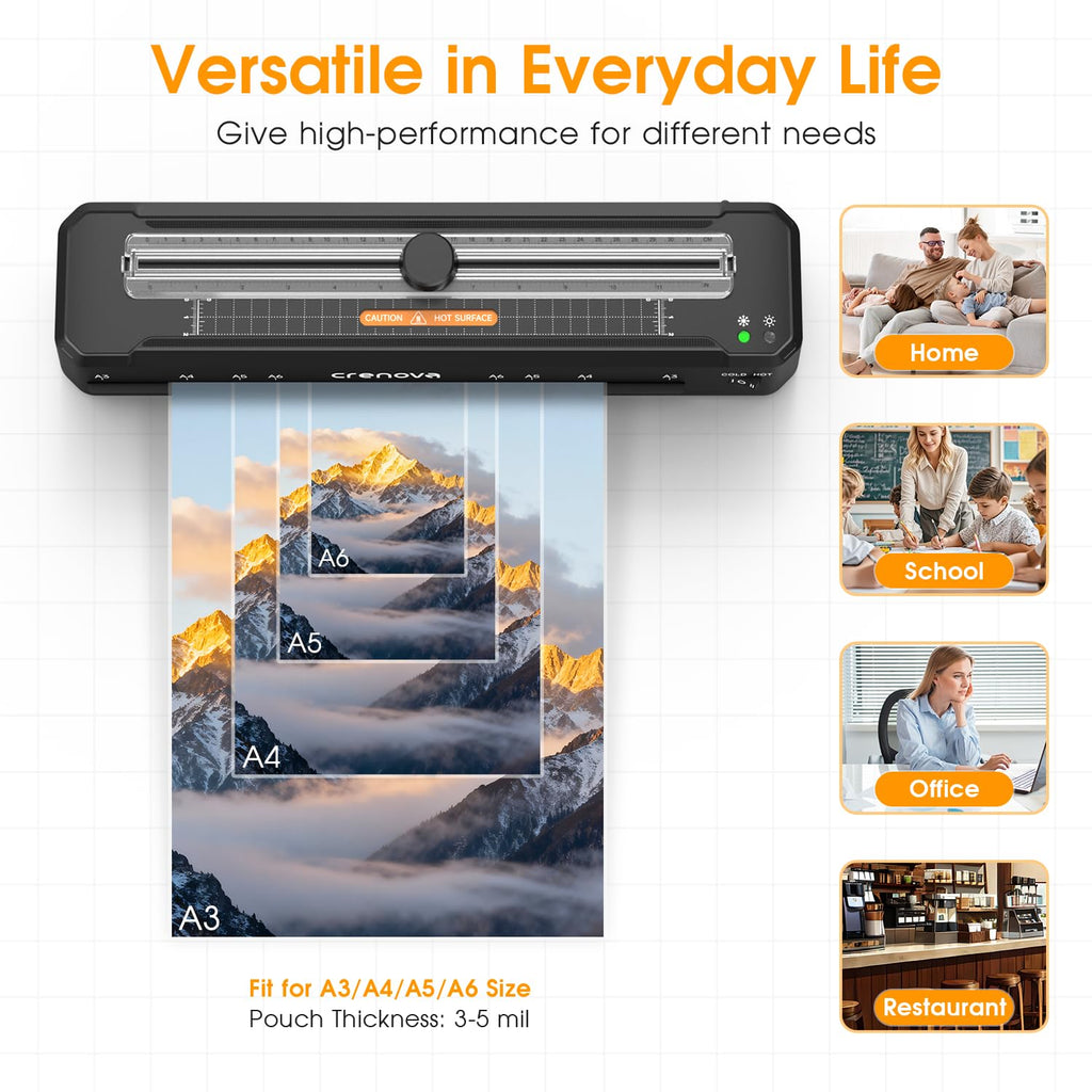 13" A4 Thermal Laminator with 10 Laminating Sheets