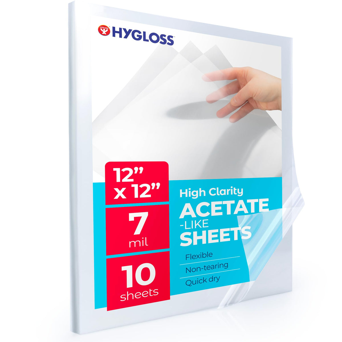 Hygloss Clear Acetate Sheets, 7 Mil (Size and Pack Options)