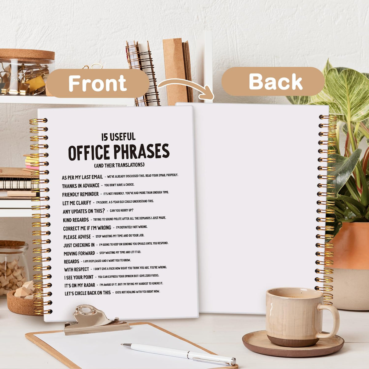 Funny Black Cat Spiral Notebook,Office Notebooks for Work