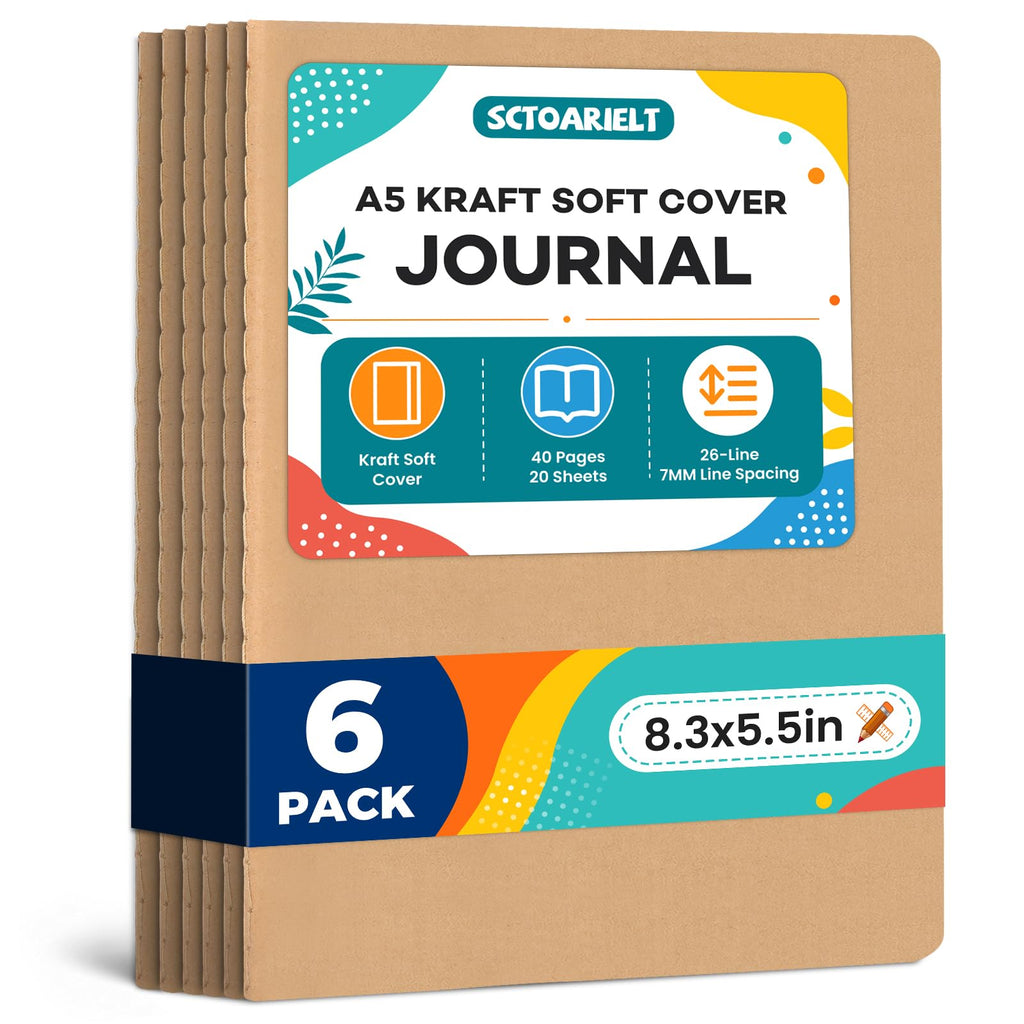 Sctoarielt: A5 Kraft Lined Notebook Set