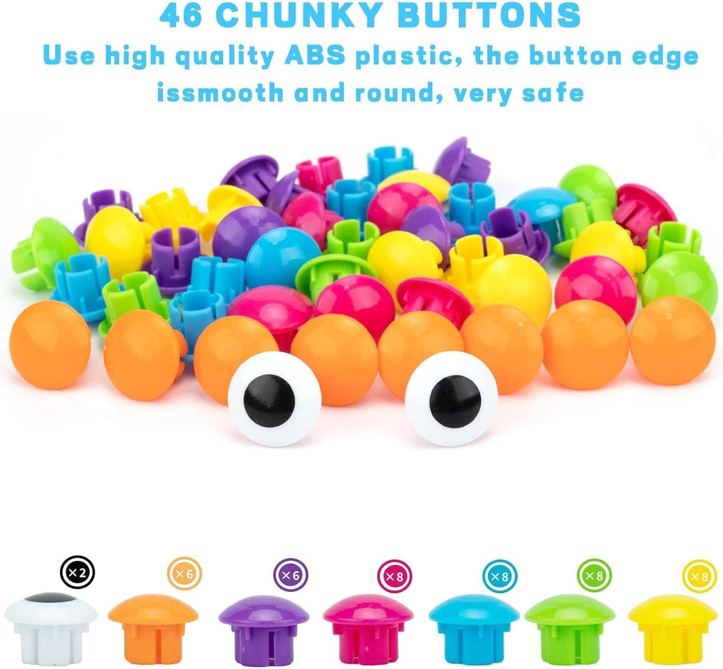 Button Art Toys for Toddlers Ages 3+, Mosaic Peg Board