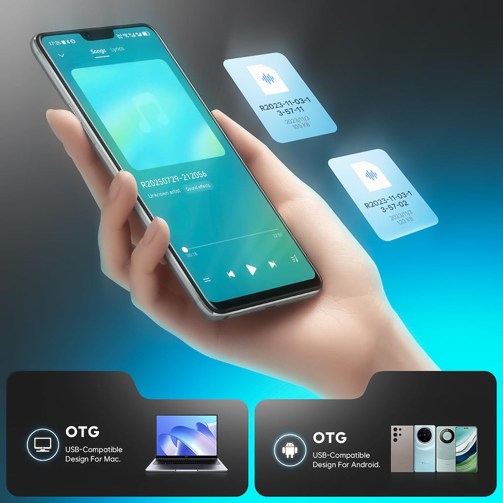 72GB(8400H) Magnetic Voice Recorder, Voice Activation & AI Noise Reduction