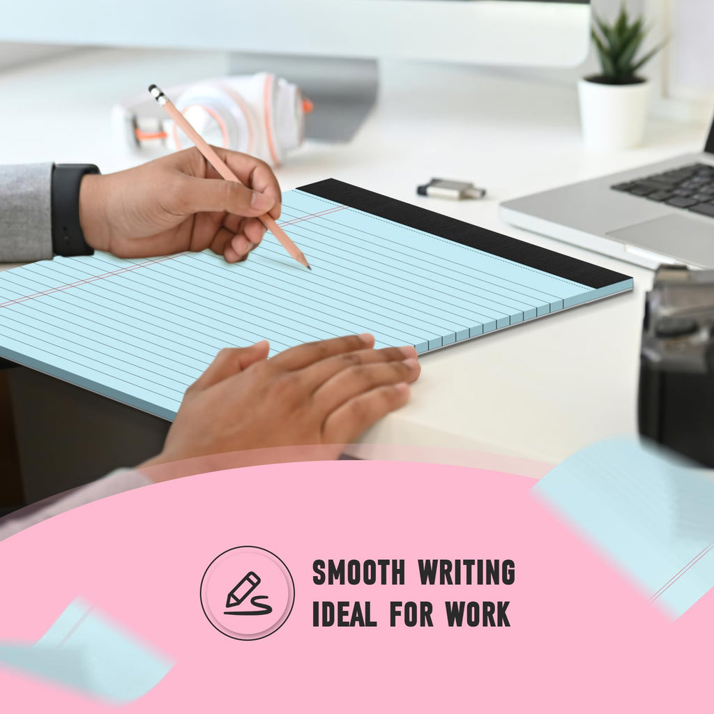 Colored Legal Pads 8.5 x 11, 3 Pack Notepads 8.5 x 11 Wide Ruled Note Pads