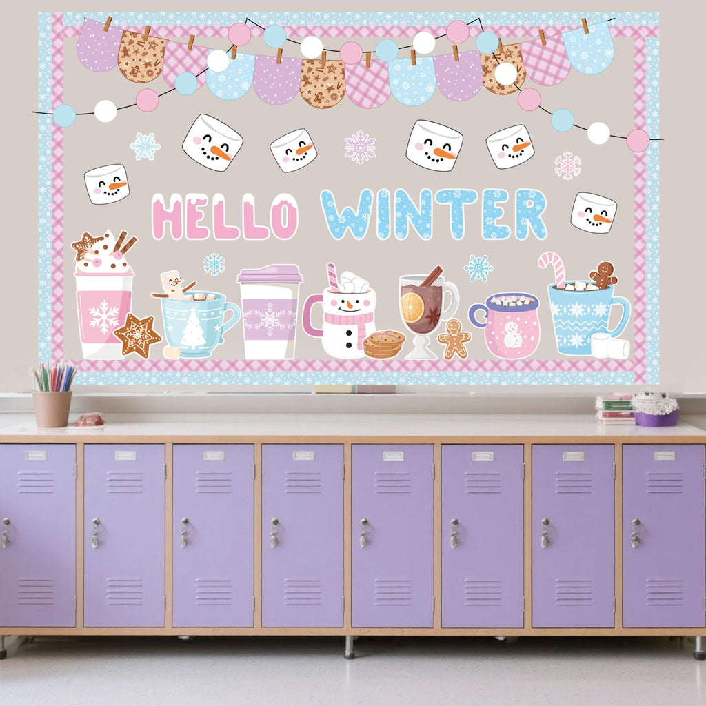 Funrous 71 Pcs Winter Bulletin Board Set Holidays Around The World