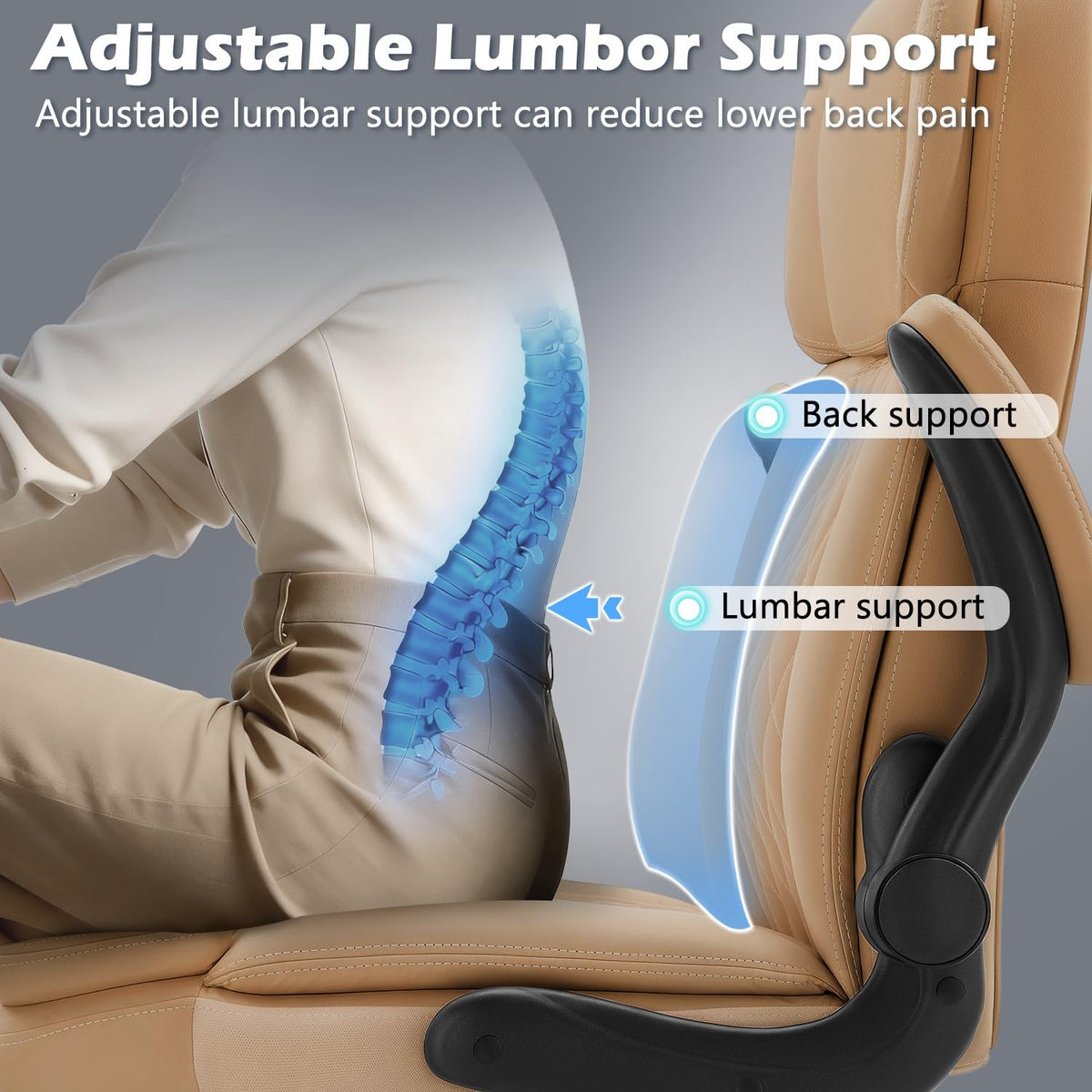 450LBS Big and Tall Executive Office Chair with Flip up Arm, Heavy Duty PU Leather Computer Desk Chair,Comfortable High Back Swivel Home Office Chair with Rolling for Adults,Spring Cushion,Metal Base