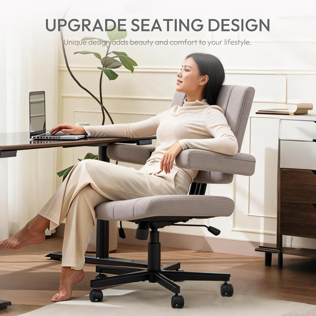 Vigosit Plush Cross-Legged Desk Chair (Multiple Colors)