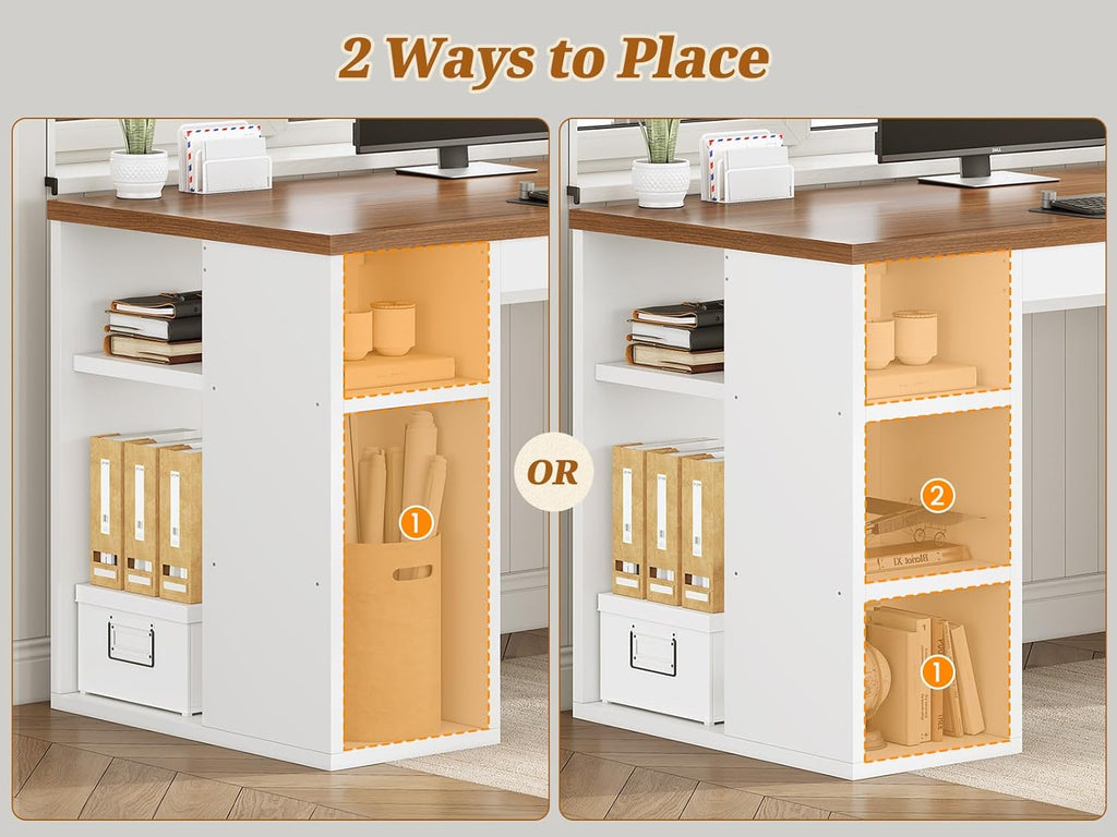 SEDETA 96.5-Inch Two-Student Desk with Drawers