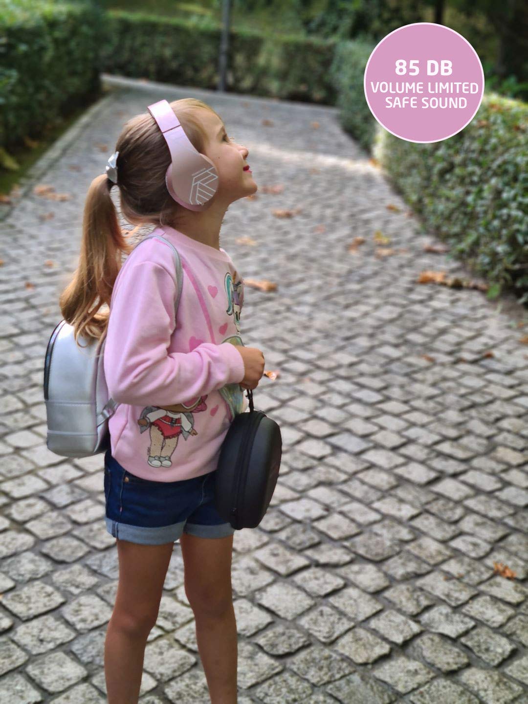 PowerLocus Kids Headphones Over-Ear, Bluetooth Wireless Headphones for Kids,with Microphone, Safe 85DB Volume Limited, Foldable with Carry Case, Audio Cable, Micro SD mode for Online Classes,PC,Phones
