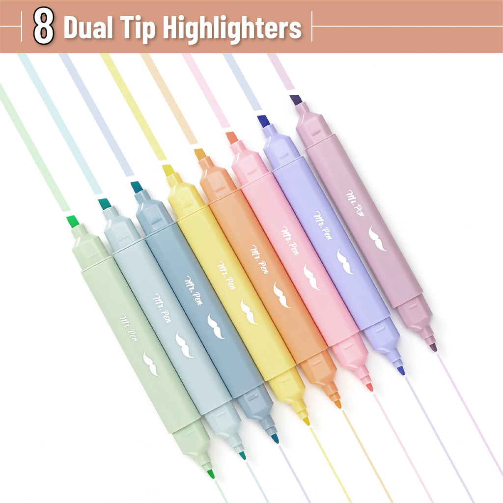 Mr. Pen- Dual Tip Bible Highlighters with Stand, 24 Pack