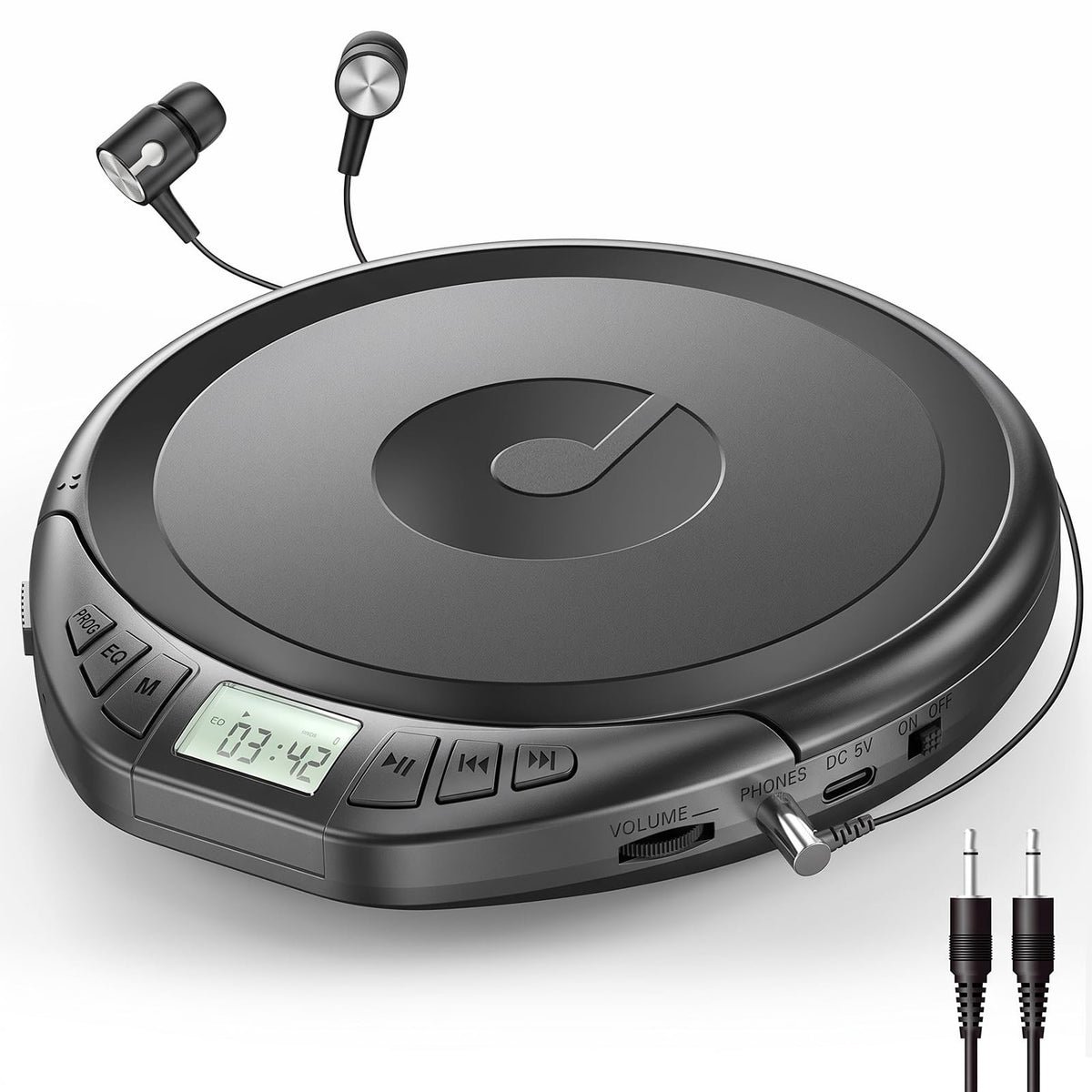 Gueray H-01 Portable CD Player with Earphones for Learning (K–12)