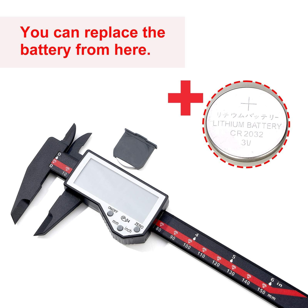 Digital Caliper, Adoric Calipers 0-6 Inch, Inch/mm Conversion, Large LCD