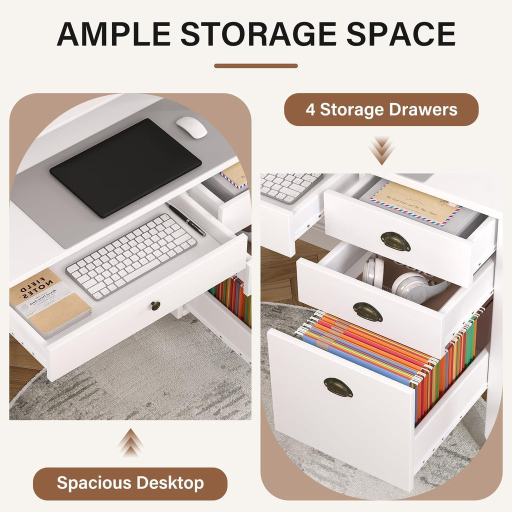 4 EVER WINNER 47-Inch Student Desk with Drawers