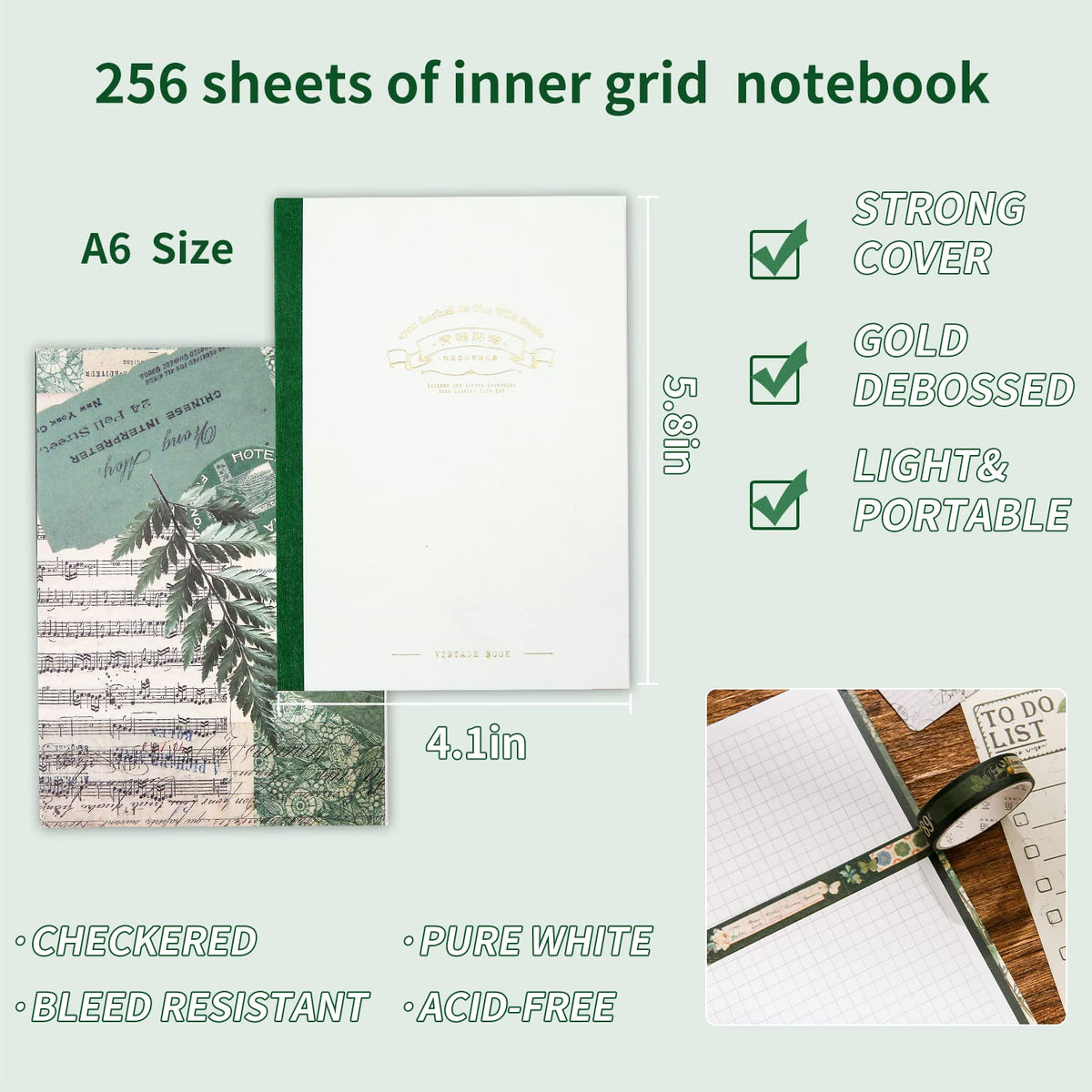 emmoolife 348 Pcs Scrapbooking Supplies Kit, Vintage Aesthetic Scrapbook Kit for Bullet Junk Journal, Stationery, A6 Grid Notebook, DIY Journaling Supplies, Birthday Craft Gift for Teen Girl Women