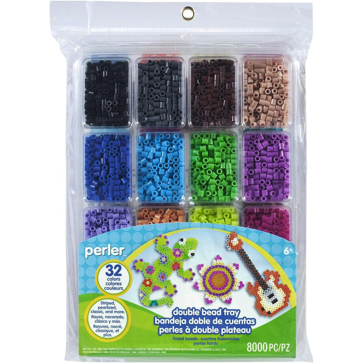 Perler 17605 Assorted Fuse Beads Kit with Storage Tray and Pattern Book for Arts and Crafts, Multicolor, 4001pcs