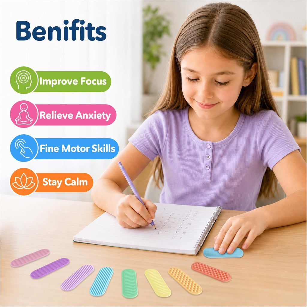 Sensory Stickers for Kids & Adults, 16 Pack Textured Classroom Calm Strips
