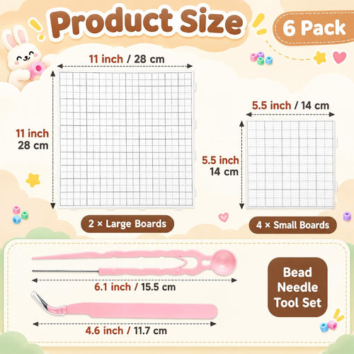 10 Pcs Fuse Beads Pegboard Kit for 2.6mm Beads, 2pcs 11'' & 4pcs 5.5''