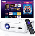 Aurzen Roku TV D1R Smart Portable Outdoor Projector with WiFi and Bluetooth