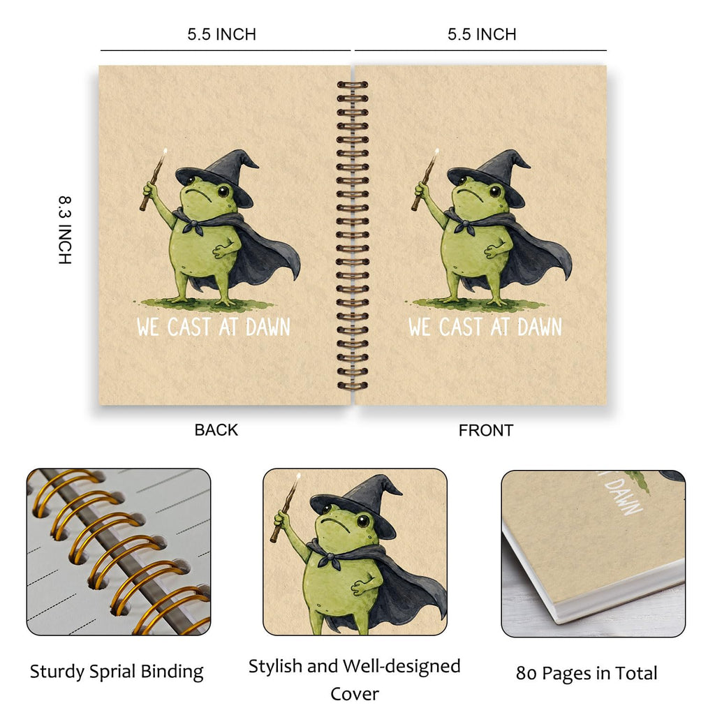 Frog Notebook, Frog Office Supplies, Cute Spiral Journal for Teens