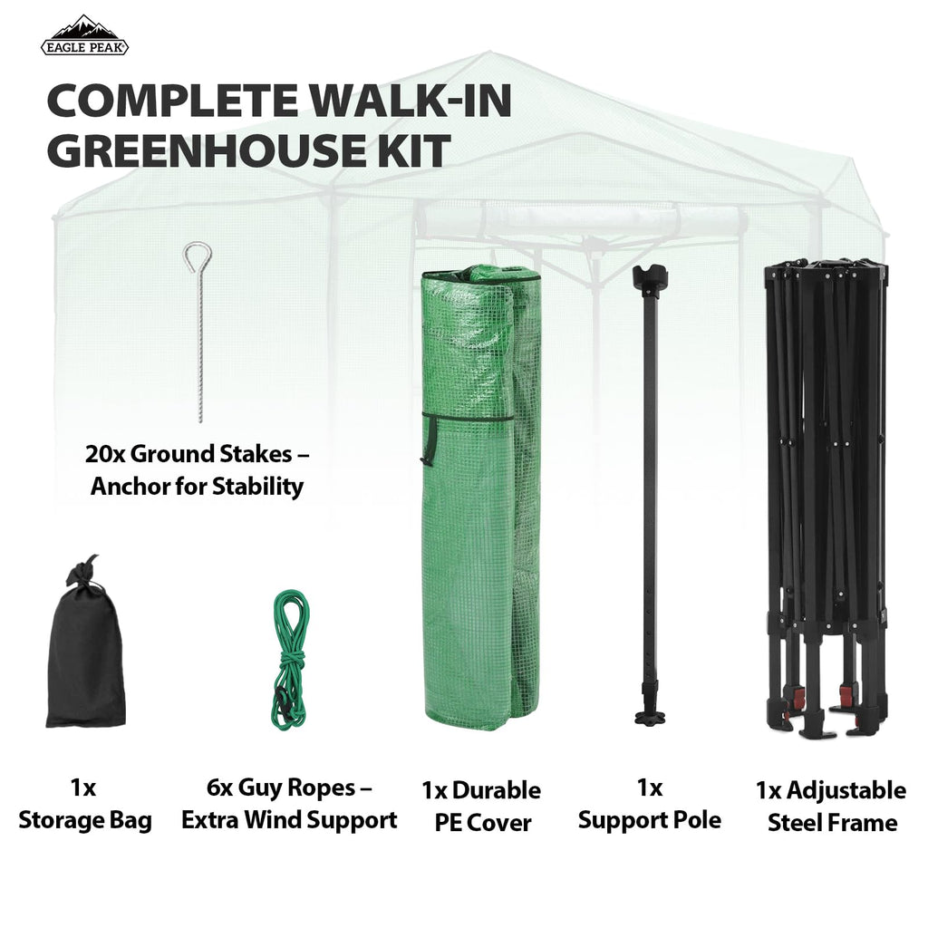 EAGLE PEAK Pop-Up Walk-In Greenhouse (Multiple Sizes)