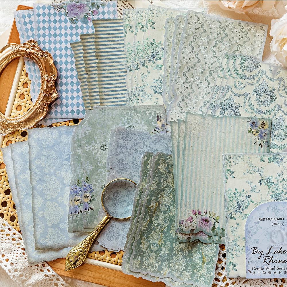 180 Sheets Vintage Scrapbook Paper, Journaling Scrapbooking Supplies, Antique Aged Looking Background Paper for Junk Journals Card Making Mixed Media Decoupage