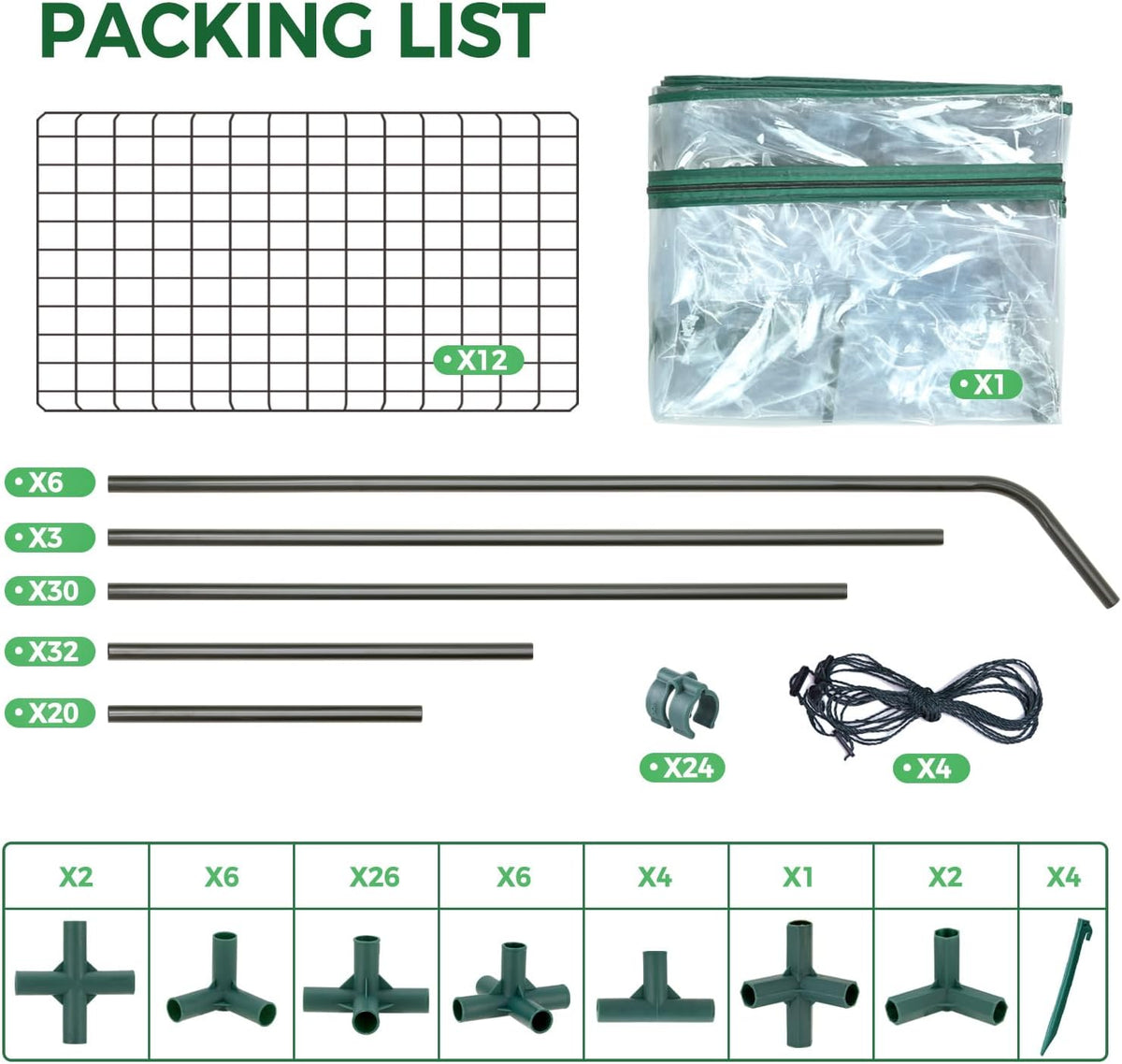 Ohuhu Plastic Greenhouse with 3–4 Tiers, Up to 22.56 Sq Ft