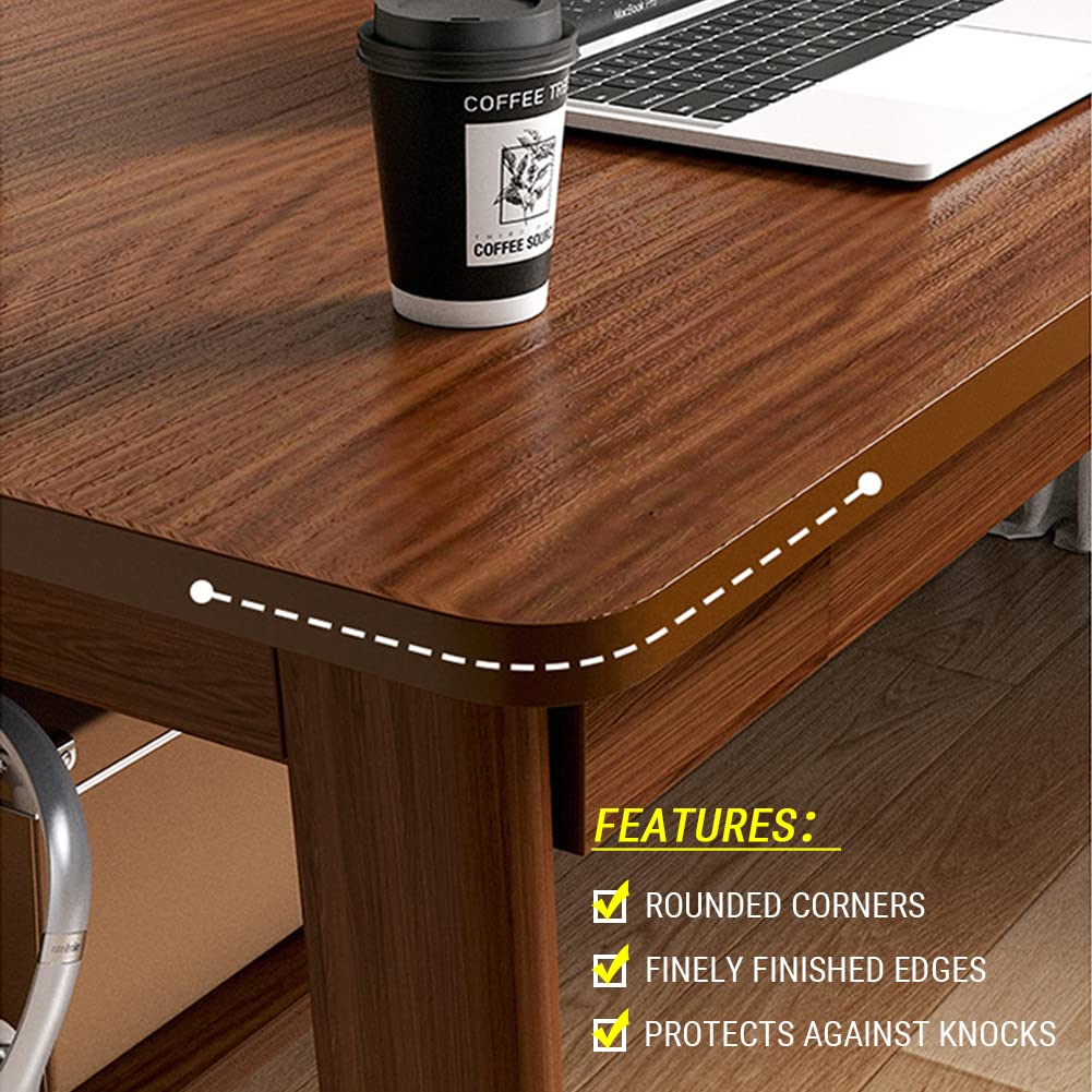NELYE 63-Inch Two-Person Student Desk, Walnut