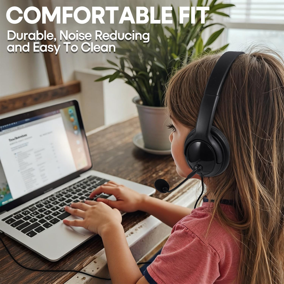 2 Pack Bulk Headphones with Microphone for Classroom Kids, On-Ear Wired Computer Headset with Rotating Mic for School Students K-12 Chromebooks PC Laptop Office Meetings