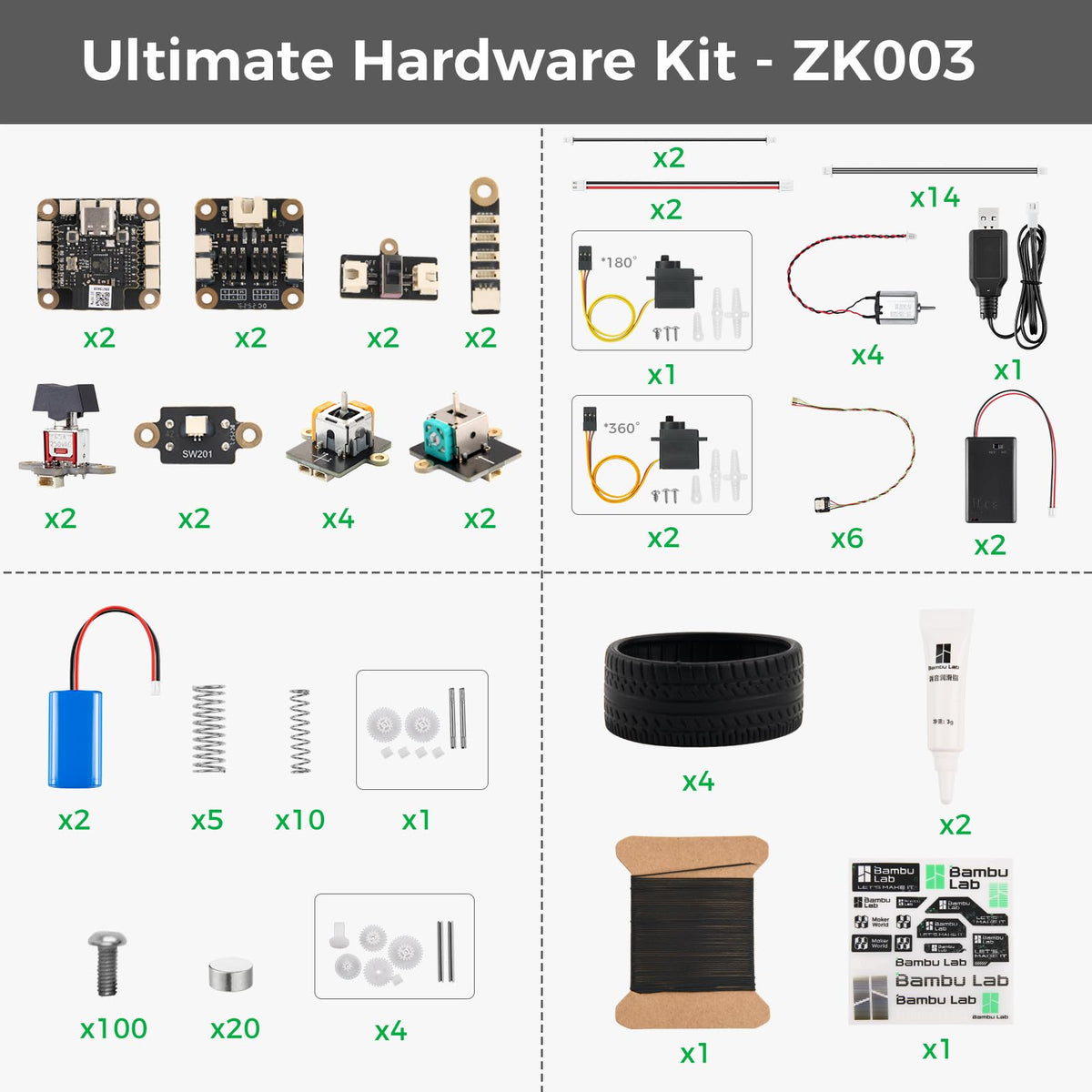 Makerworld CyberBrick Beginner Hardware Kit ZK004 (1 Vehicle,1 Remote),3D Printing STEM,DIY Build RC Car& Programmable Robotics Set,Modular Coding Electronics Learning Set for Bambu Lab Maker