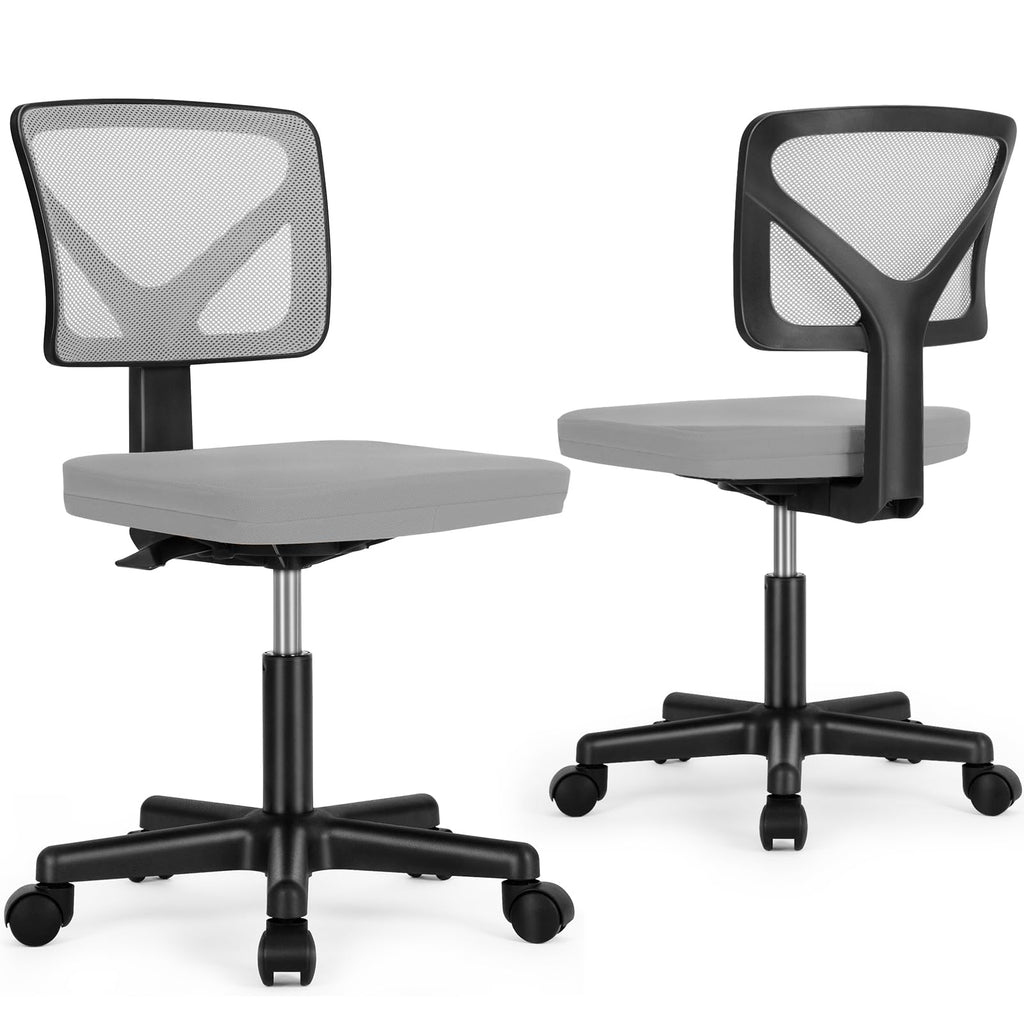 Sweetcrispy Small Armless Desk Chair, Mesh Rolling Office Chairs