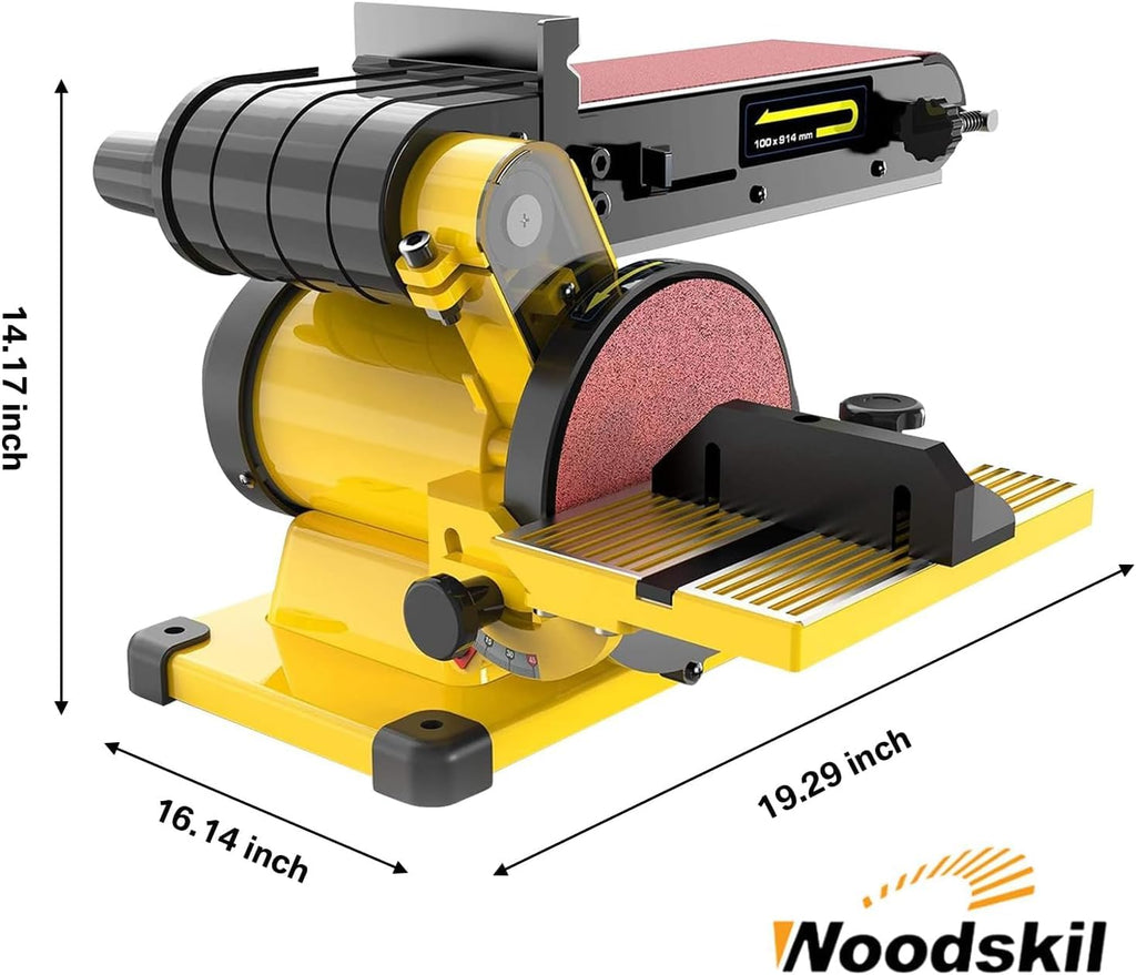 Woodskil 4.3A Belt Disc Sander Combo for Woodworking,4x36" Belt,6" Disc