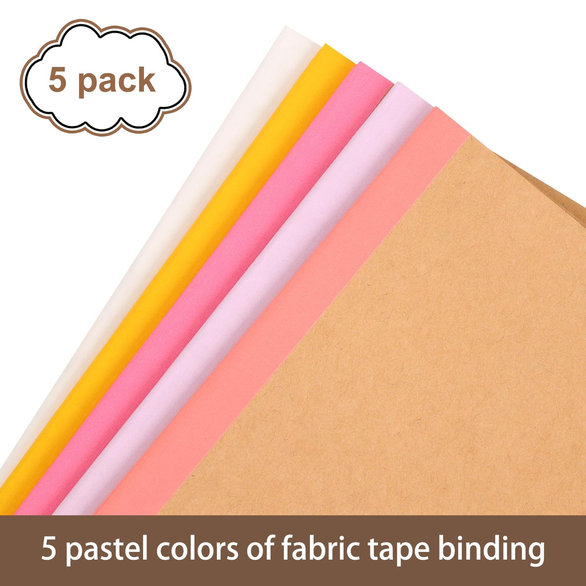 EOOUT 5 Pack A5 Composition Notebook, Kraft Lined Journal Bulk with Rainbow Spine, 5 Colors, 60 Pages for Women Girls Kids, School Office Supplies