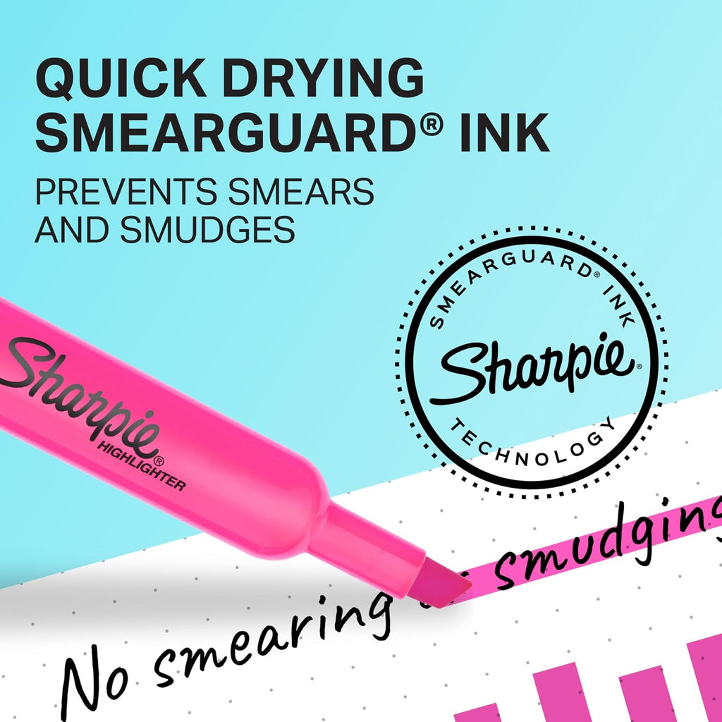 Sharpie Accent Tank-Style Highlighters, Assorted Colors, 4 Count - Back to School, Desk Supplies
