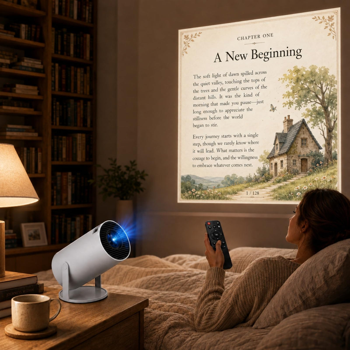 BookGlow Smart Reading Projector with Wireless Page Turner