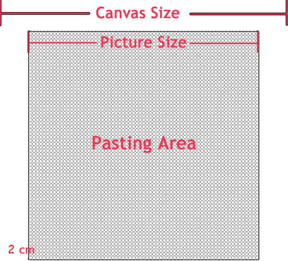 1pcs 50x40cm Diamond Embroidery Canvas with Glue Empty Canvas with Markings Diamond Painting Round Blank Grid Adhesive Canvas Accessories