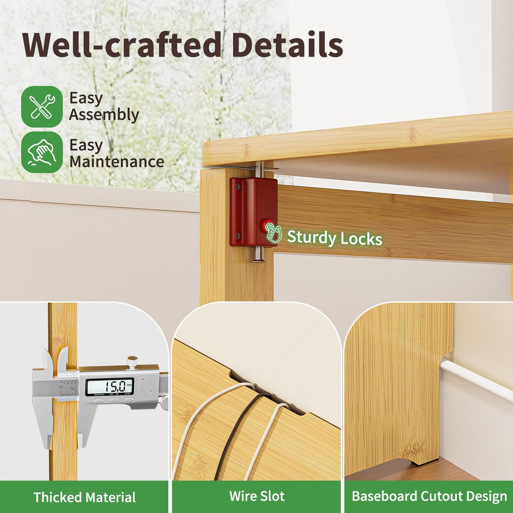 Dezyfurni Bamboo Folding Student Desk with Storage