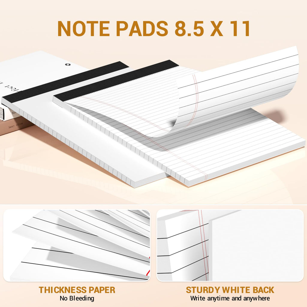Colored Legal Pads 8.5 x 11, 3 Pack Notepads 8.5 x 11 Wide Ruled Note Pads