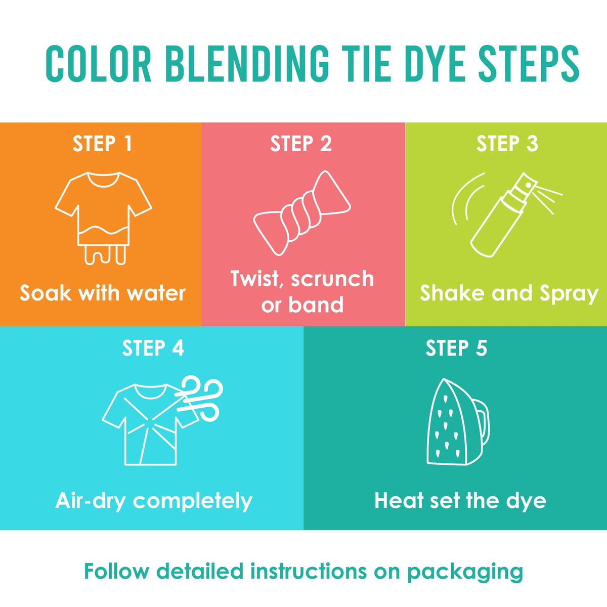 Sei Tie Dye Kit Natural Fade, 8 Color Earth Tone Fabric Dye Spray Set