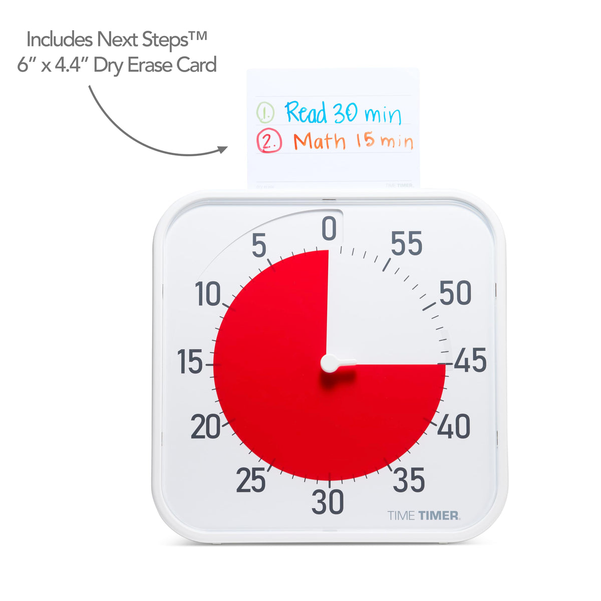TIME TIMER 12 inch Visual Timer 60 Minute Kids Desk Countdown Clock with Dry Erase Activity Card, Also Magnetic for Classroom, Homeschooling Study Tool, Task Reminder, Home and Kitchen Timer