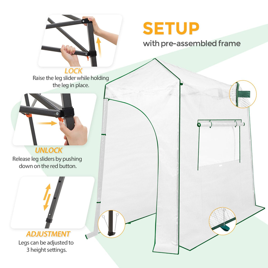 EAGLE PEAK Pop-Up Walk-In Greenhouse (Multiple Sizes)