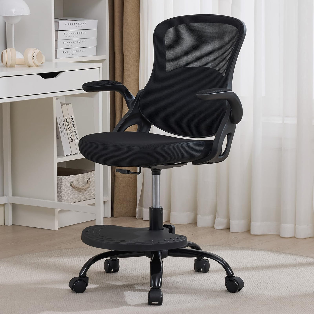 Kids Desk Chair,Ergonomic Study Chair with Adjustable Height,Swivel Mesh Desk Chair with Wheels,Home Office Chair for Children in Home Bedroom Blue