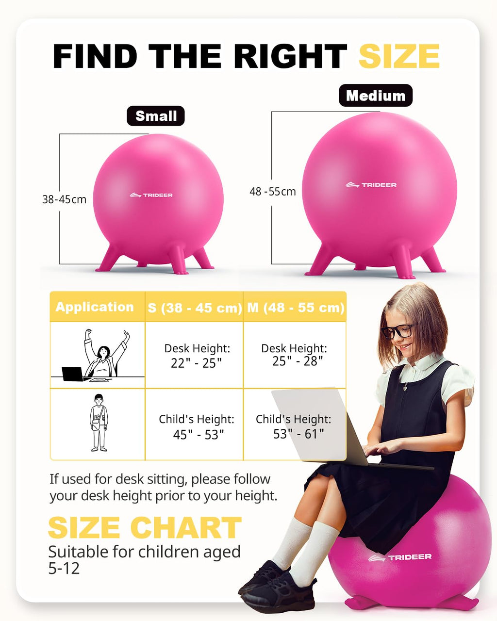 Trideer Flexible Seating for Classroom, Yoga Ball Chairs for Kids
