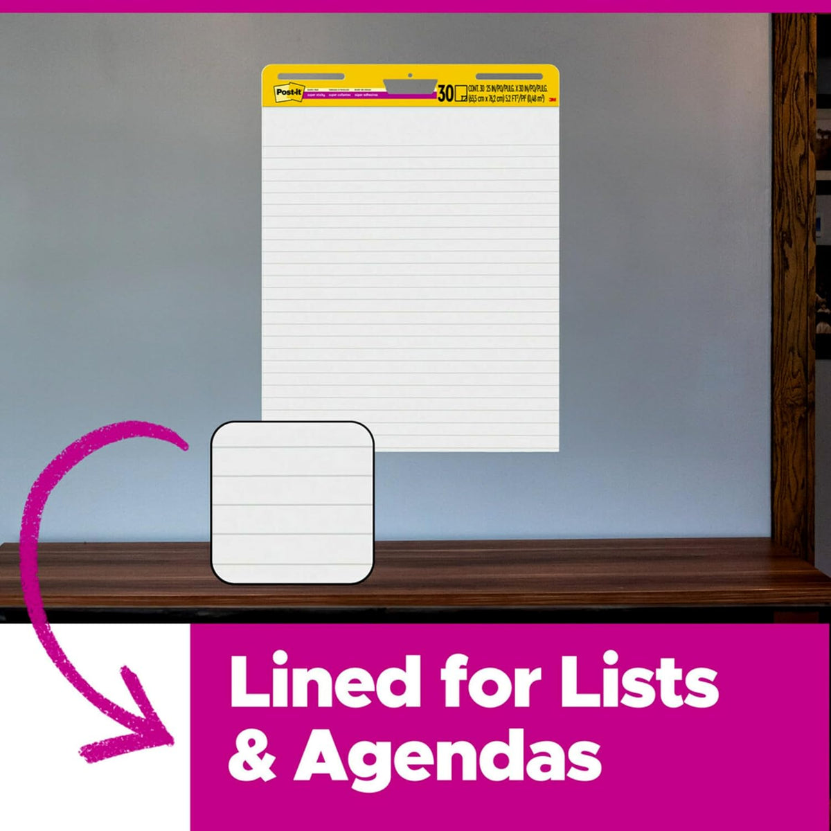 Post-it Super Sticky Easel Pad, 25 x 30 in, White Lined, 2 Pads