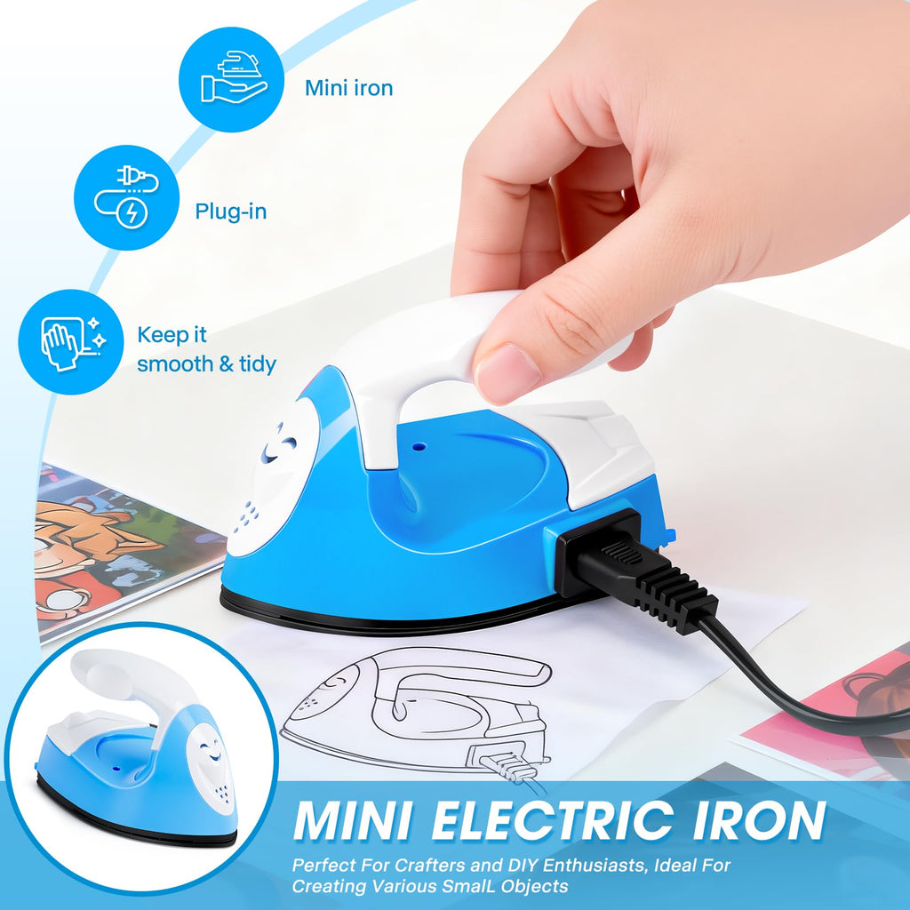 Mini Heat Press Portable Craft Iron For Fuse Beads, Black