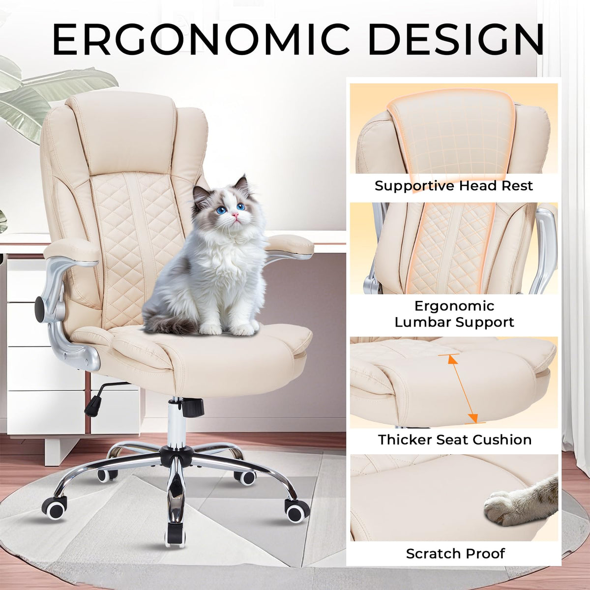 HESL 350 lb High-Back Executive Desk Chair (Multiple Colors)