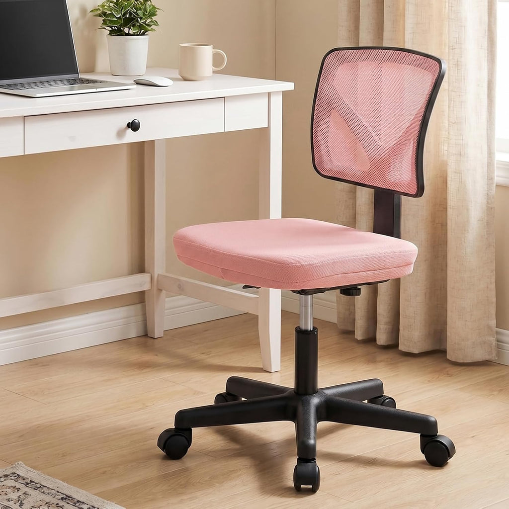 Sweetcrispy Small Armless Desk Chair, Mesh Rolling Office Chairs