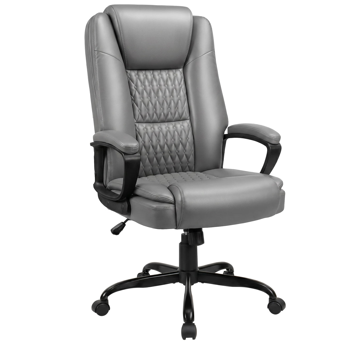 VENDORZ High-Back PU Leather Study Chair with Lumbar Support